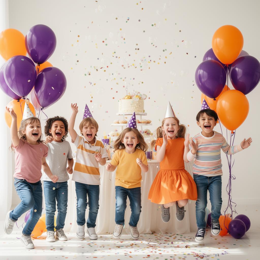 Fête joyeuse avec ballons et confettis aux couleurs Éclats 2 Rire